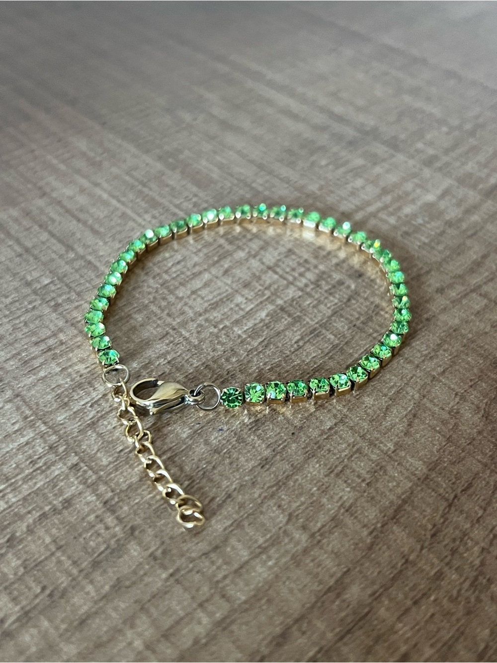 18K gold plated stainless steel  birthstone Tennis Bracelet August.